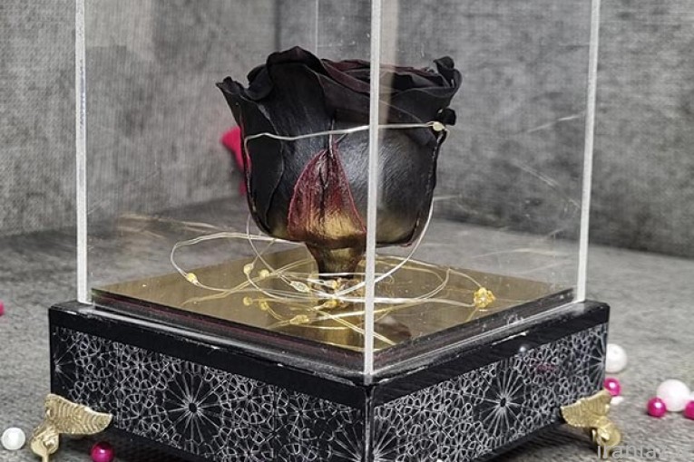 گل رزجاودان باکس مشکی