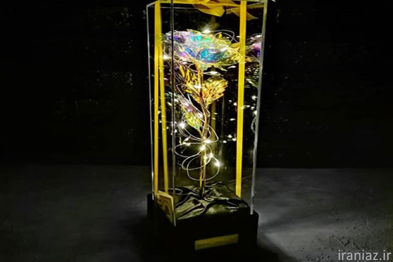 گل رز جاودان گلکسی کریستالی باکس تندیس 