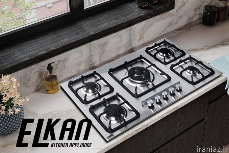 فروش گاز رومیزی استیل و شیشه ای 5 شعله