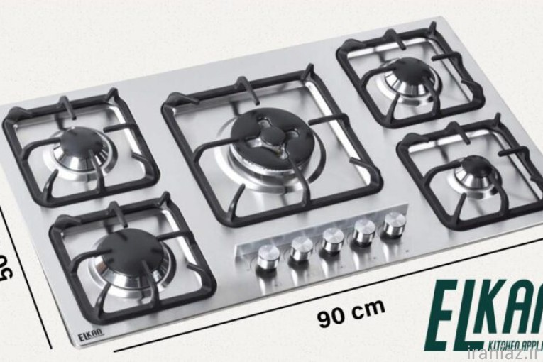 فروش گاز رومیزی استیل و شیشه ای 5 شعله