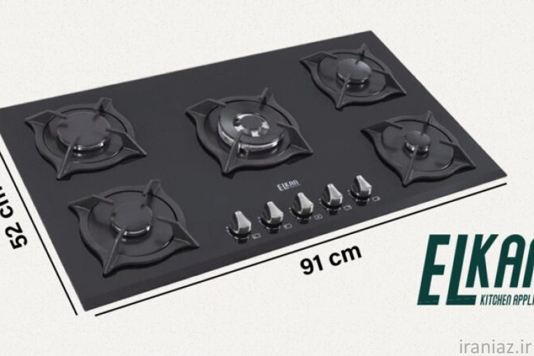 فروش گاز رومیزی استیل و شیشه ای 5 شعله