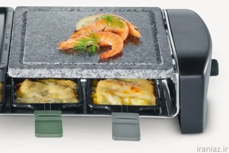 گریل راکلت 8 نفره با سنگ طبیعی پخت و پز 