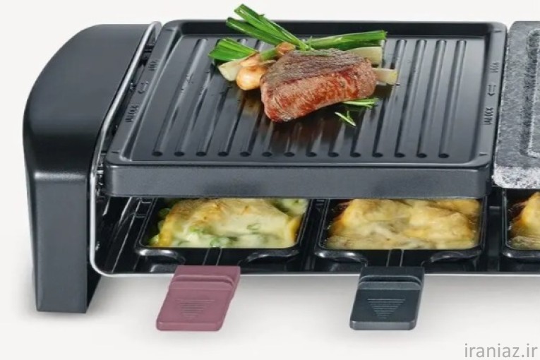 گریل راکلت 8 نفره با سنگ طبیعی پخت و پز 