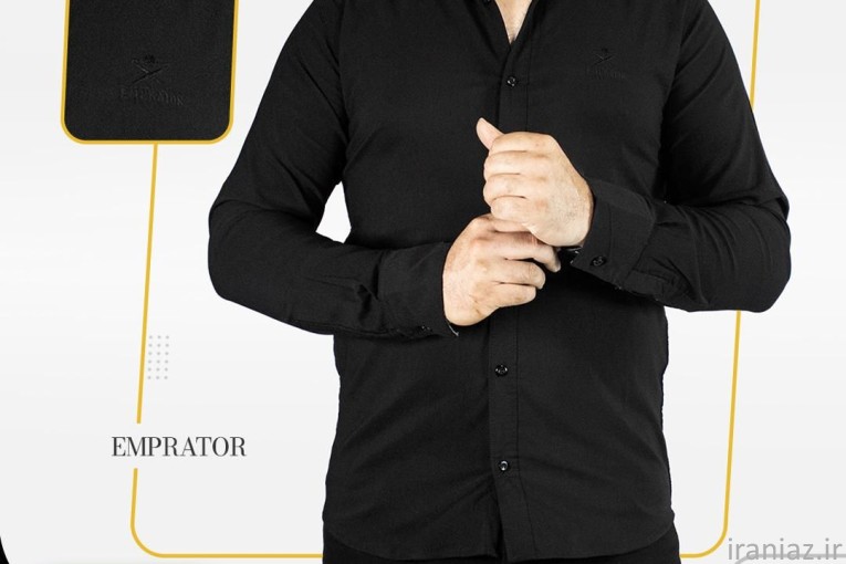  پیراهن مردانه آستین بلند مشکی مدل 1615