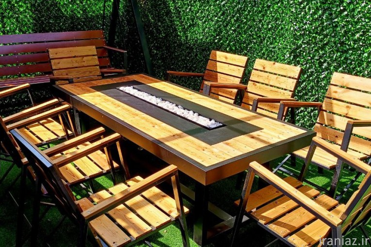 آتشدان میز و صندلی چتردار