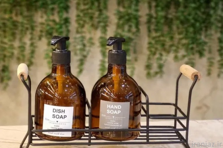 استند جا مایع دوقلو دسته چوبی