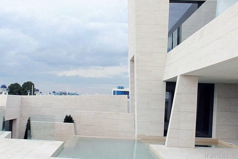 تراورتن مصنوعی، نمای سفید، نمای تایل