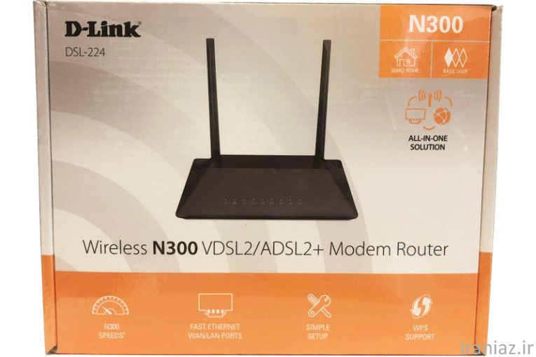 مودم دو آنتن چهارپورتDlink-224 سرویس VDSL
