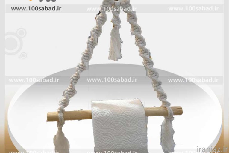 جا دستمال کاغذی آویزی مکرومه بافی