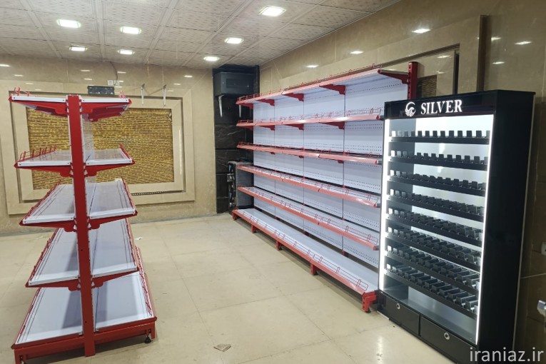 قفسه فلزی و استند سیگار و چیپس 