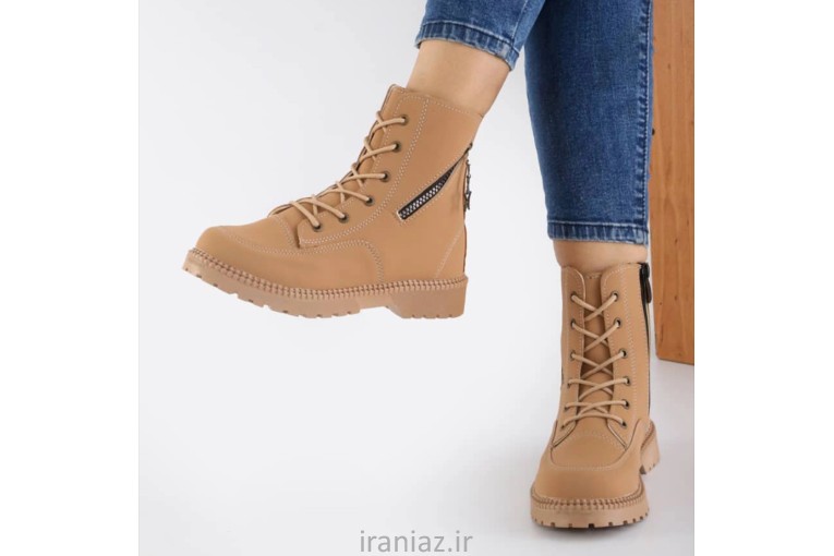 نیم بوت دخترانه قهوه ای مدل shiva