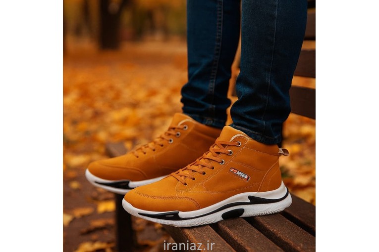 کفش ساقدار مردانه نسکافه ای مدل EMTO