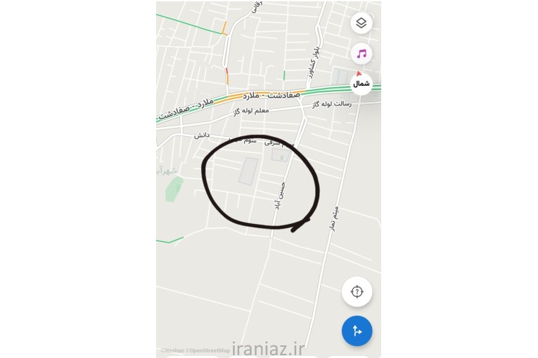 **فروش زمین ۱۱۰ متری در صفادشت،بلوار حسین‌آباد**