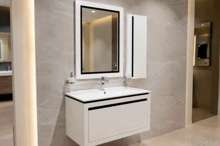 ست کامل روشویی، کابینت، آینه و باکس