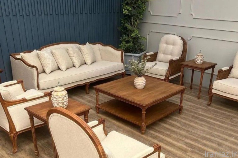 مبل فرانسوی کلاسیک ساده ابزاری ۷ نفره
