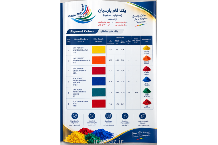 فروشنده ی پیگمنت ها و خمیر پیگمنت پایه آب