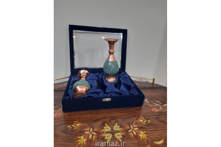 دو عدد گلدان فیروزه کوبی سایز ۱۵