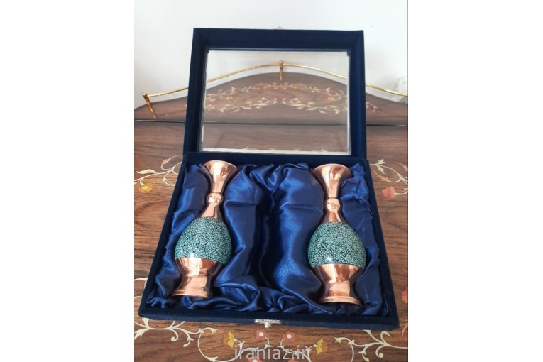 دو عدد گلدان فیروزه کوبی سایز ۱۵