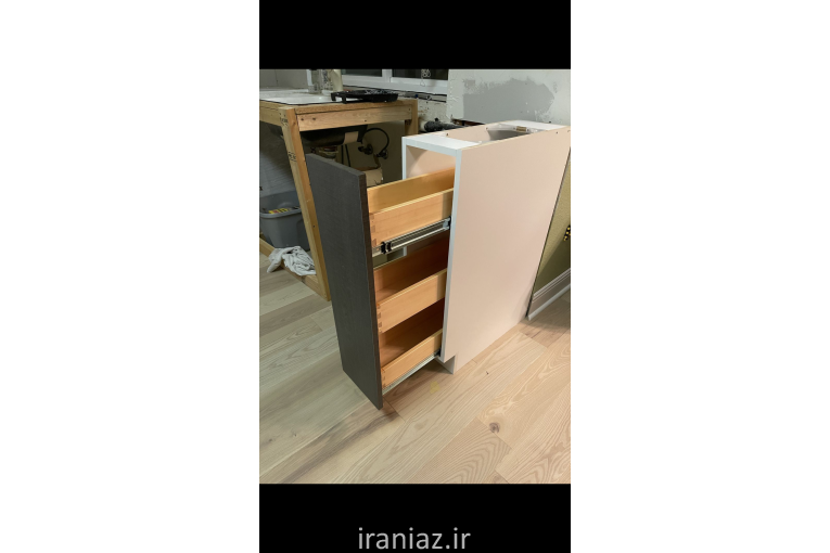 تعمییر کابینت کمد تخت ریل لولا درب چوبی رنگ طبیعی