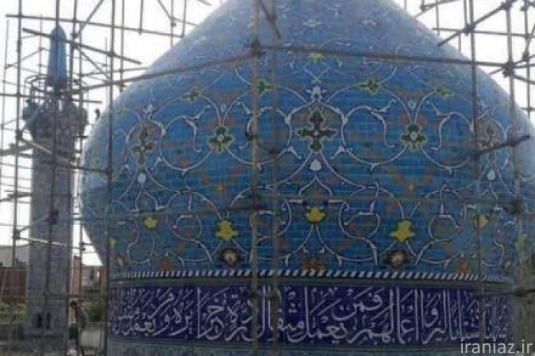 ساخت کاشی سنتی و هفت رنگی (مسجدی) گنبد گلدسته گره