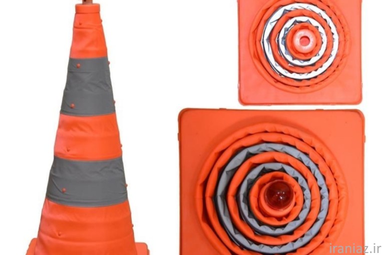 مخروطی کله قندی تاشو چراغ دار (هشدار)