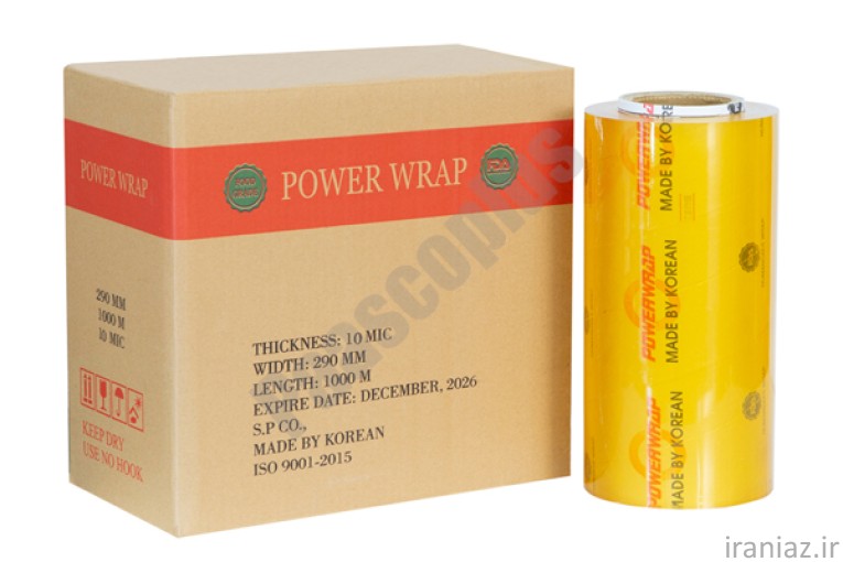 استرچ پاوررپ عرض 29 سانت ضخامت 10 میکرون طول 1000 متر