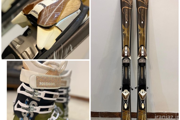 چوب اسکی آلپاین به همراه بوت