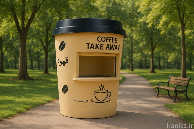 کیوسک طرح لیوان قهوه لاکچری