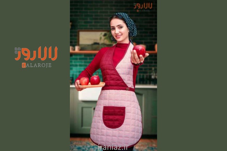 پیشبند آشپزخانه لالاروژ مدل بانو - زرشکی