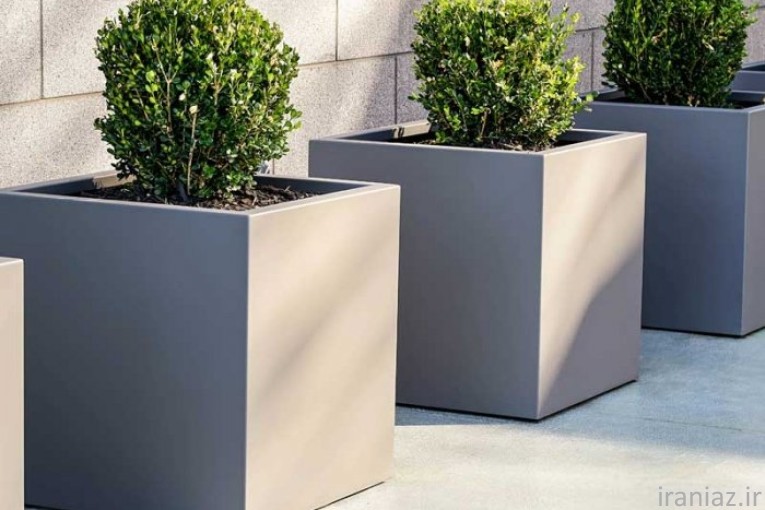گلدان بتنی فوق سبک 60 در 60 با ارتفاع 60 سانتیمتر کد تولید 61